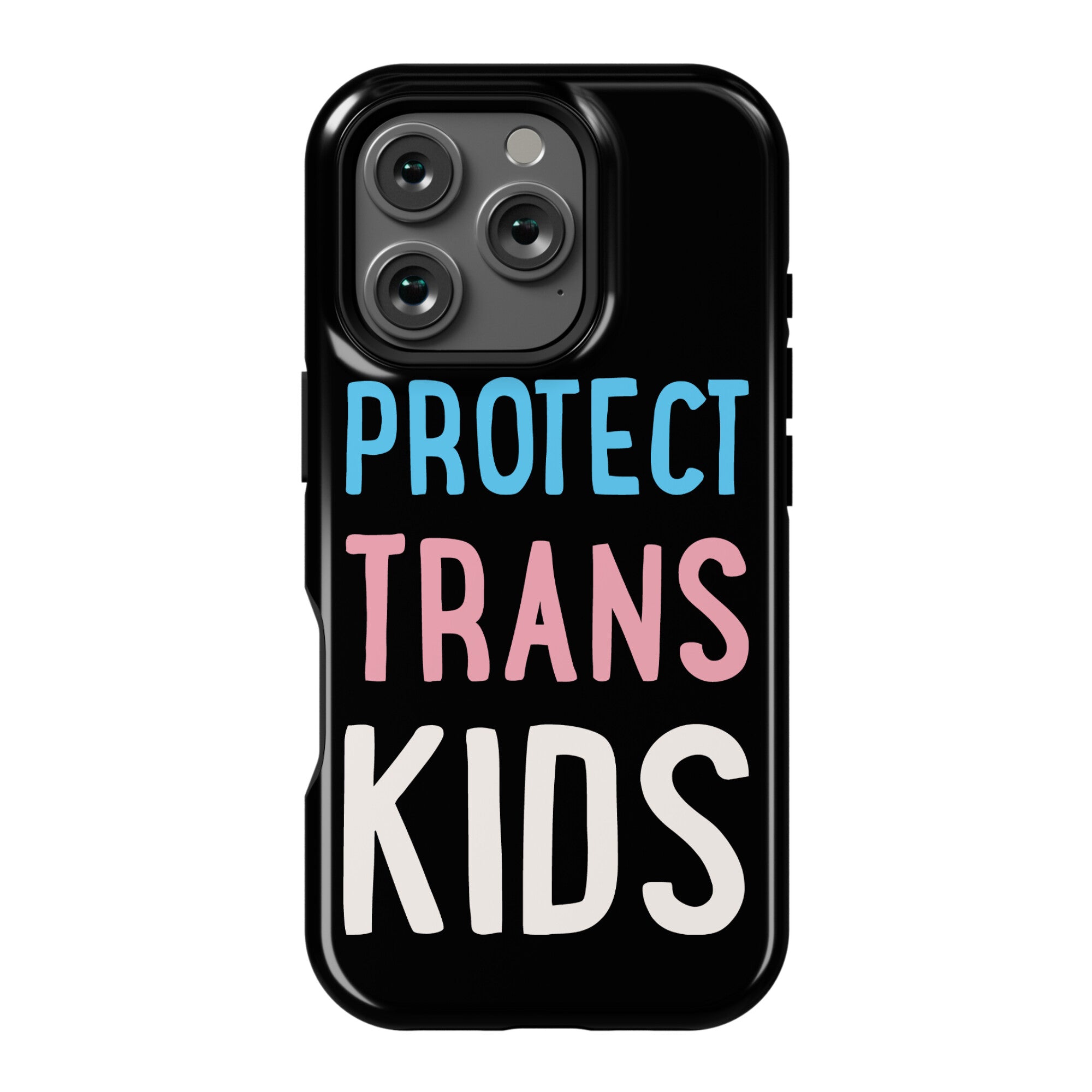 Protect Trans Kids White Print Phone Case